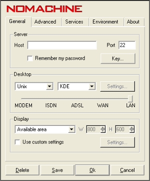 FreeNX Client Optionen