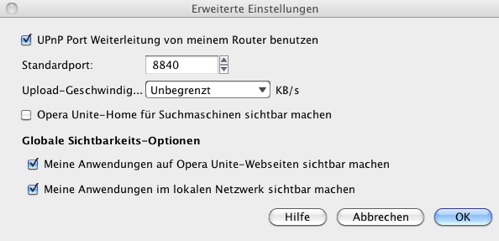 opera 10.10 unite Einstellungen